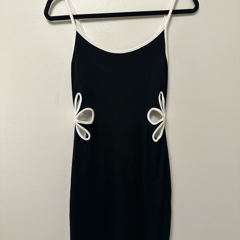 Forever 21 Black and White Cut Out Dress